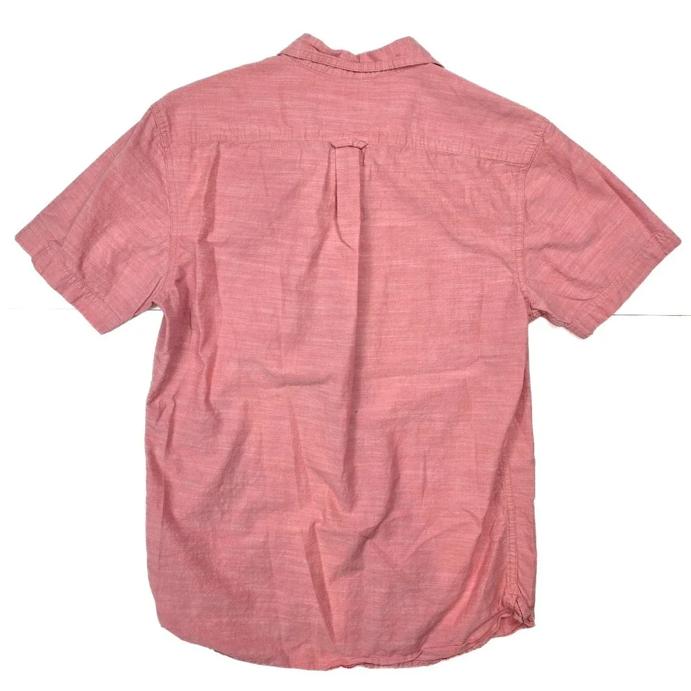 Levi's Pink Chambray Button Up Short Sleeve Shirt‎ Men's Size Small